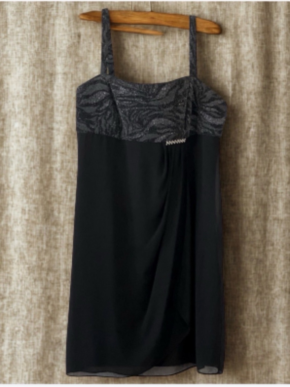 R&M Richards Black Mini Evening Dress SZ 18